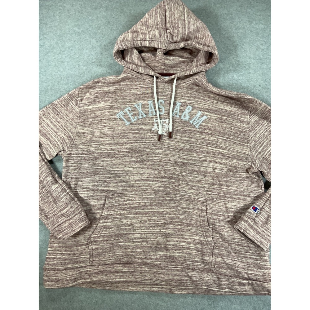 Champion Texas A&M Aggies Hoodie XL Maroon Space Dye Fleece Pullover 2562
